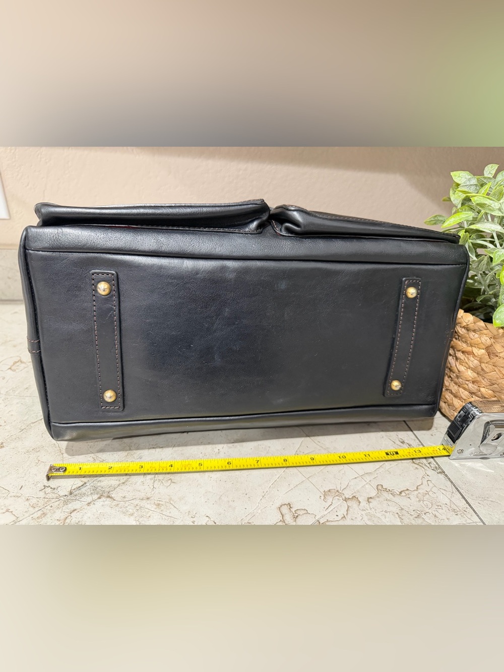 Dooney & Bourke Black Leather Florentine Clayton Satchel - Picture 4 of 13